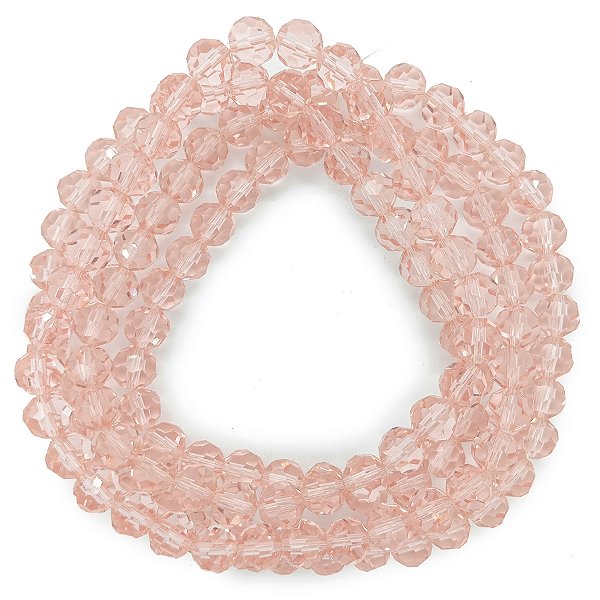 Guia Cristal De Vidro 8MM Rosa Claro