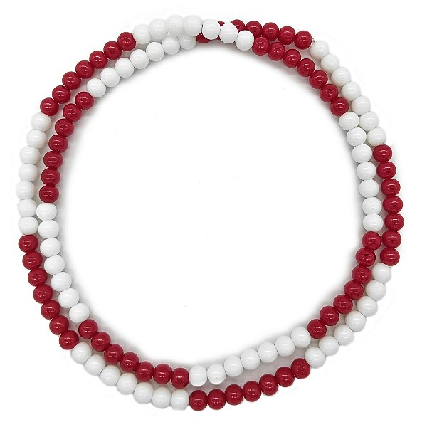 Guia De Porcelana Bolinha Jablonex Branco/Vermelho