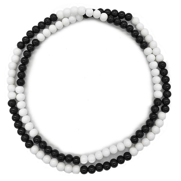 Guia De Porcelana Bolinha Jablonex Branco/Preto