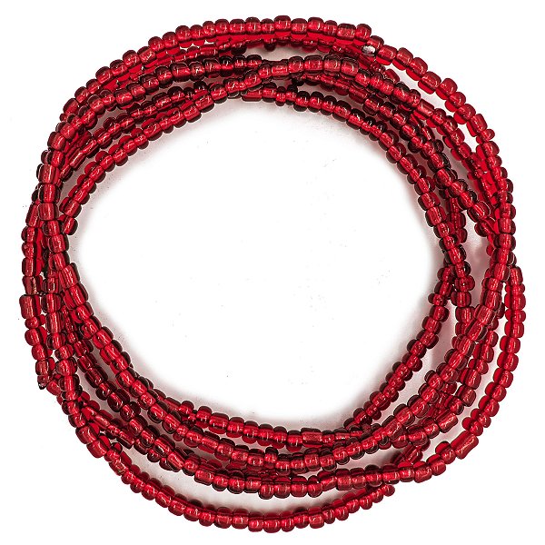 Guia Missanga Vermelho Miçanga Transparente (60CM)