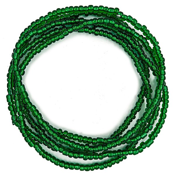 Guia Missanga Verde Miçanga Transparente (60CM)