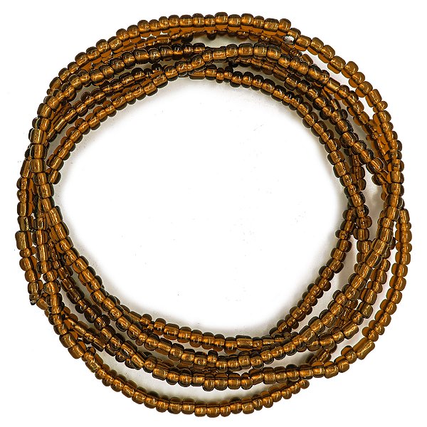 Guia Missanga Marrom Ambar Miçanga Transparente (60CM)