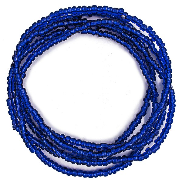 Guia Missanga Azul Marinho Miçanga Transparente (60CM)