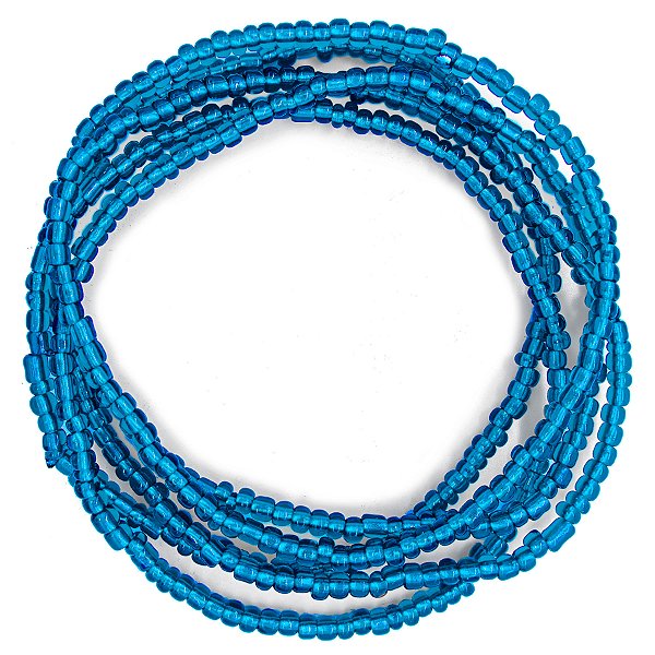 Guia Missanga Azul Miçanga Transparente (60CM)