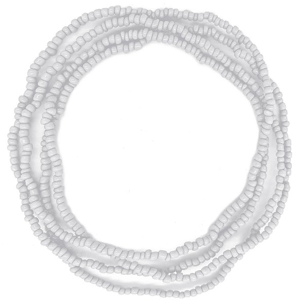 Guia Missanga Branco Miçanga Leitosa (60CM)