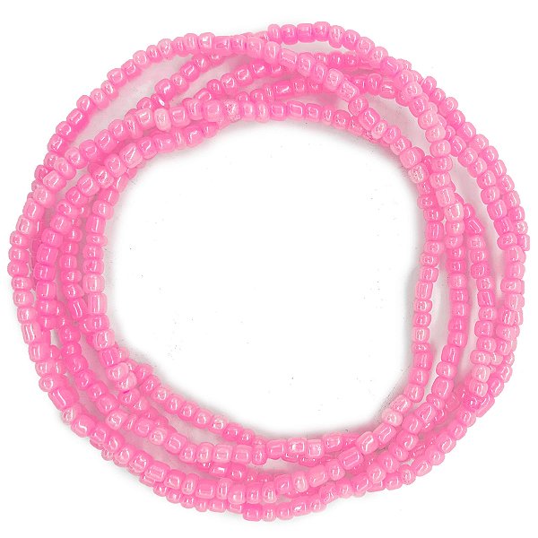 Guia Missanga Rosa Perolado Miçanga Leitosa (60CM)
