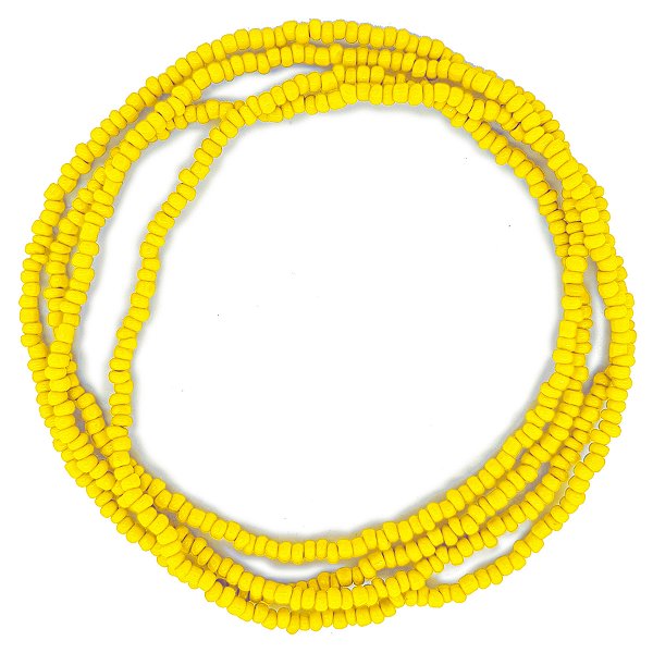 Guia Missanga Amarelo Miçanga Leitosa (60CM)