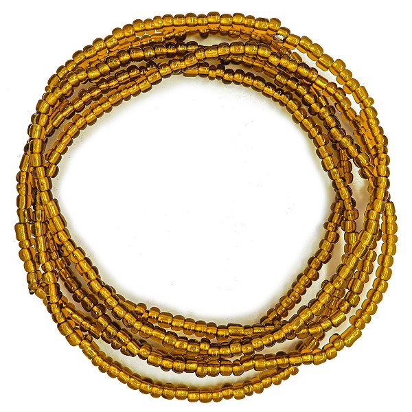 Guia Missanga Dourado Miçanga Transparente (45CM)