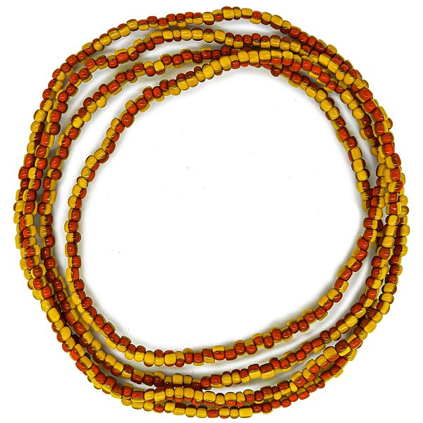 Guia Missanguinha P/ Proteção Miçanga Leitosa Vermelho/Amarelo