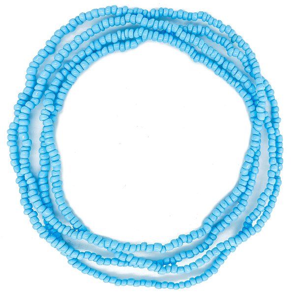 Guia Missanguinha P/ Proteção Miçanga Leitosa Azul