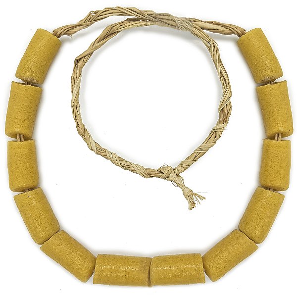 Guia Africana Colar Monjolo De Coral Natural Amarelo