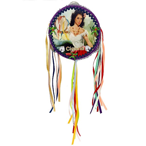 Pandeiro Cigano Decorado Cigana Com Pandeiro