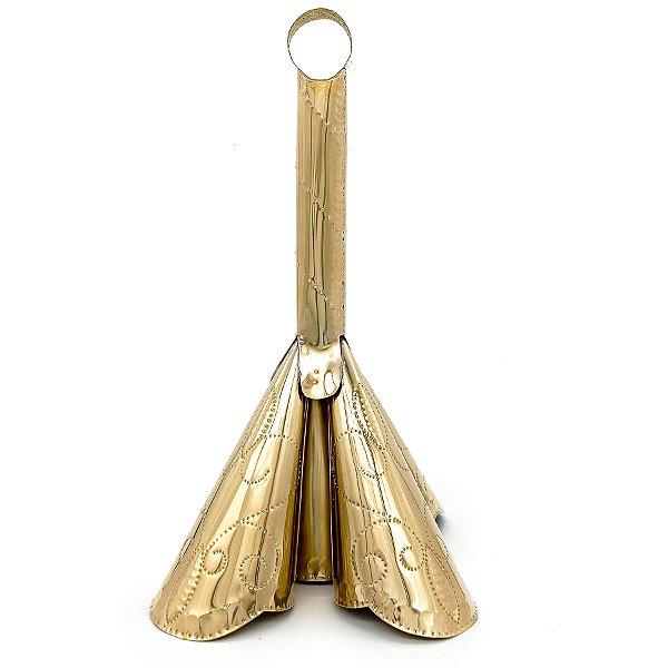 Adjá Premium Pequeno De Metal Puro Dourado 3 Bocas