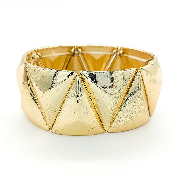 Pulseira Geometrica Pirâmides Triangulo Dourado