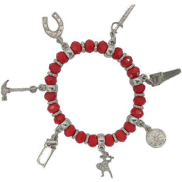 Pulseira Adorno Enfeite P/ Quartinha Orixá Ogum Vermelho