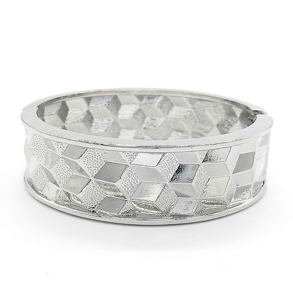 Pulseira Bracelete Com Textura De Cubos