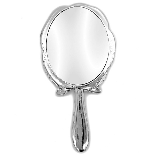 Espelho Abebe Prata De Mao Provençal Oval Medio