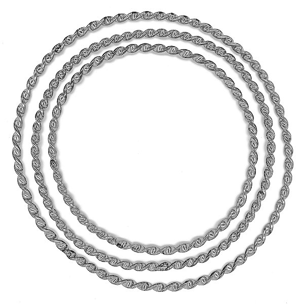 Conjunto Jogo De Ibo Torcido Prata Kit 3 Idé Para Pescoço