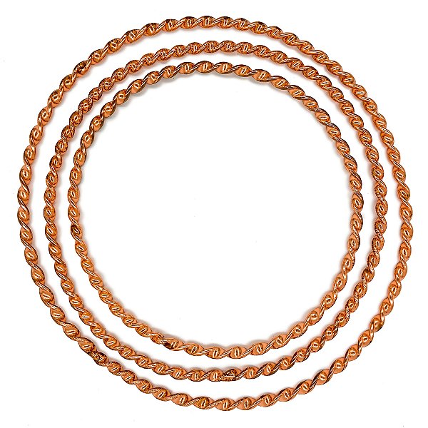 Conjunto Jogo De Ibo Torcido Cobre Kit 3 Idé Para Pescoço