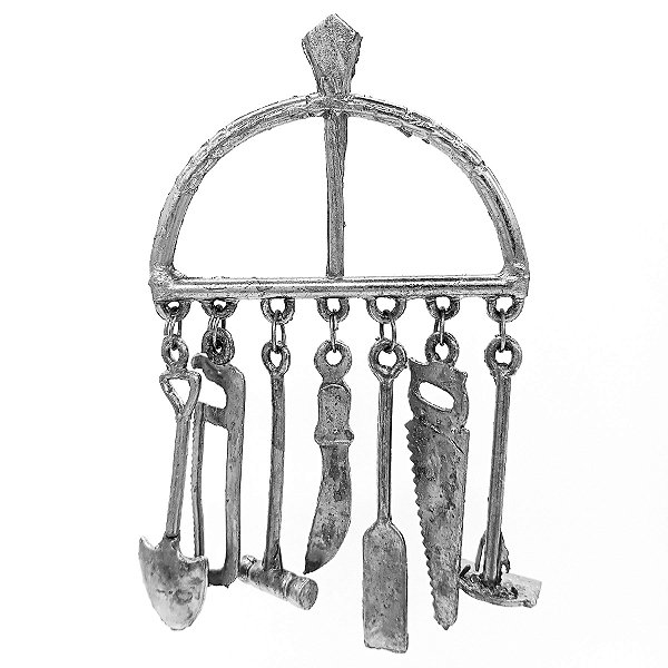 Mini Axofá Prata 10CM Ferramenta P/ Assentamento De Oxossi