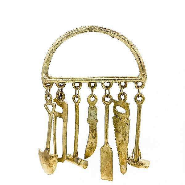 Mini Ferramenta Dourado De Ogum Deitado 10CM Para Assentamento