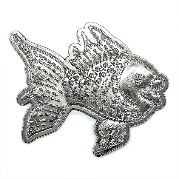Mini Peixe Prata De Metal Ferramenta P/ Assentamento Iemanja