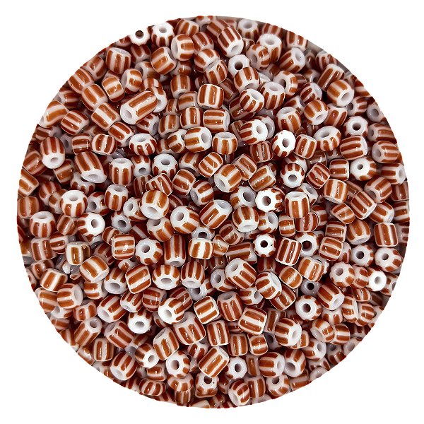 Pacote 500G Conta De Missanga Leitosa Vermelho/Branco