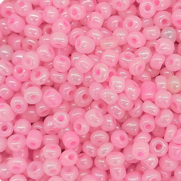 Miçanga Pacote 500g Conta de Missanga Leitosa Perolada Rosa