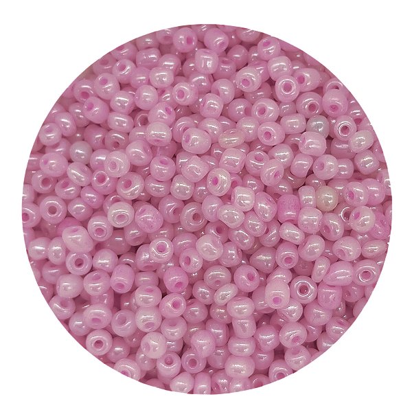 Pacote 500G Conta De Missanga Leitosa Rosa