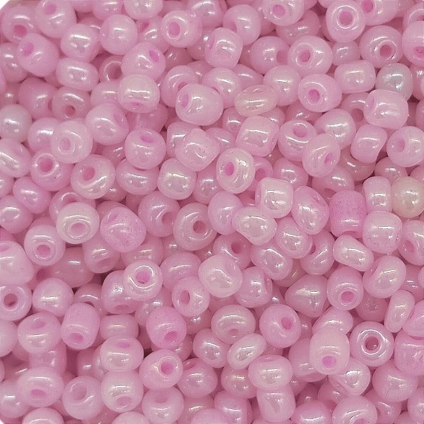 Pacote 500G Conta De Missanga Leitosa Rosa