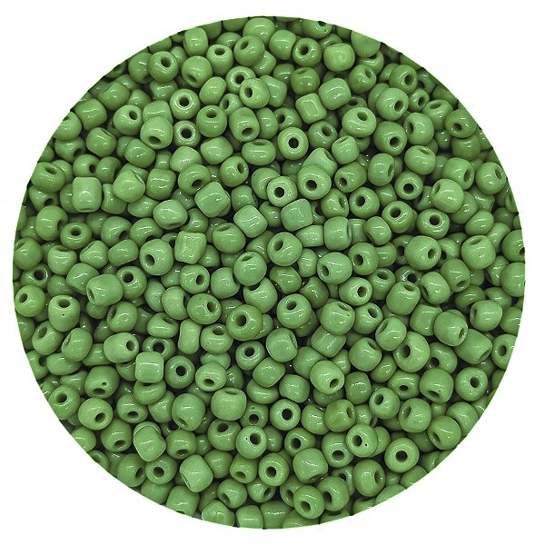 Pacote 500G Conta De Missanga Leitosa Verde