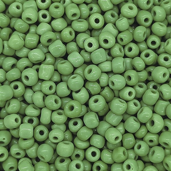 Pacote 500G Conta De Missanga Leitosa Verde