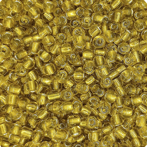 Pacote 500G Conta De Missanga Transparente Amarelo Dourado