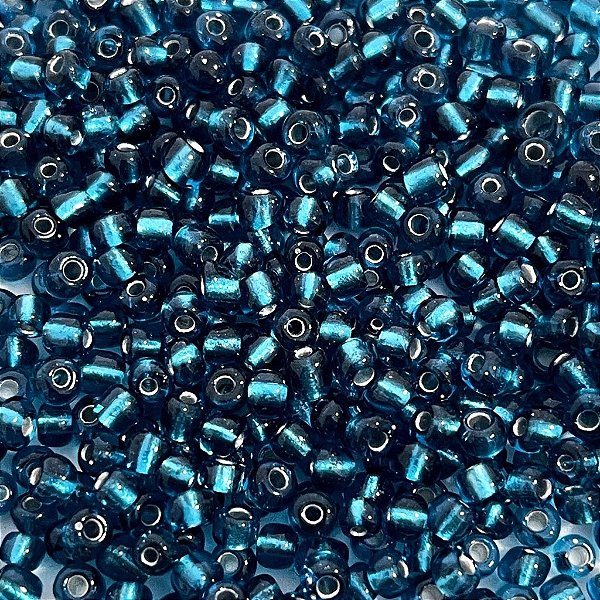 Miçanga Pacote 500g Conta de Missanga Cristalizada Azul Petróleo