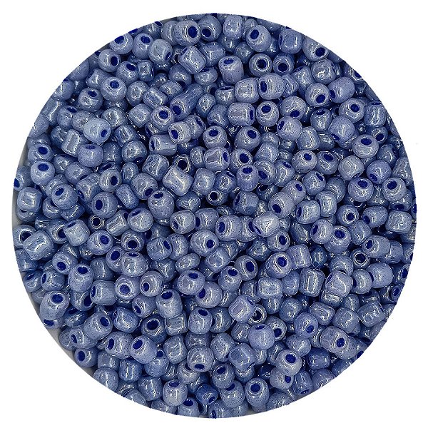 Miçanga Pacote 100g Conta de Missanga Leitosa Perolada Azul Jeans