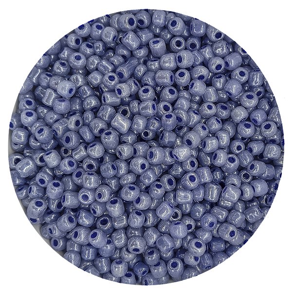 Pacote 100G Conta De Missanga Leitosa Azul Perolado