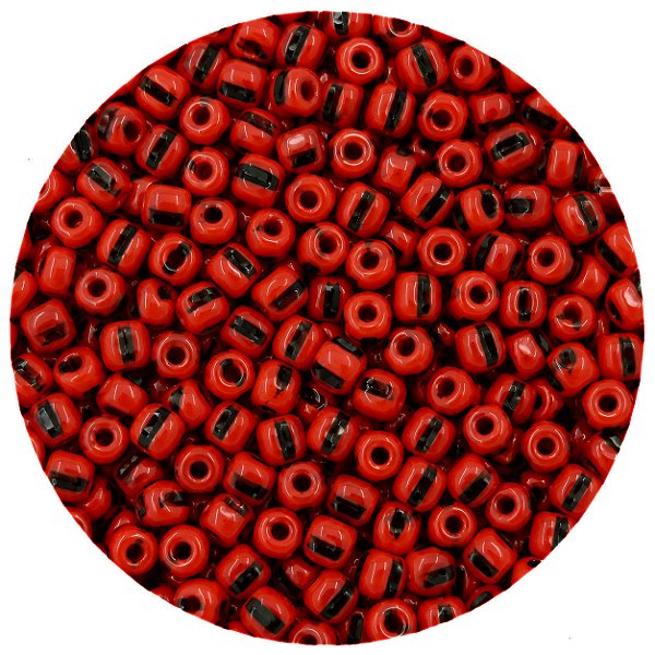 Miçanga Pacote 100g Conta de Missanga Leitosa Rajada Vermelho/Preto