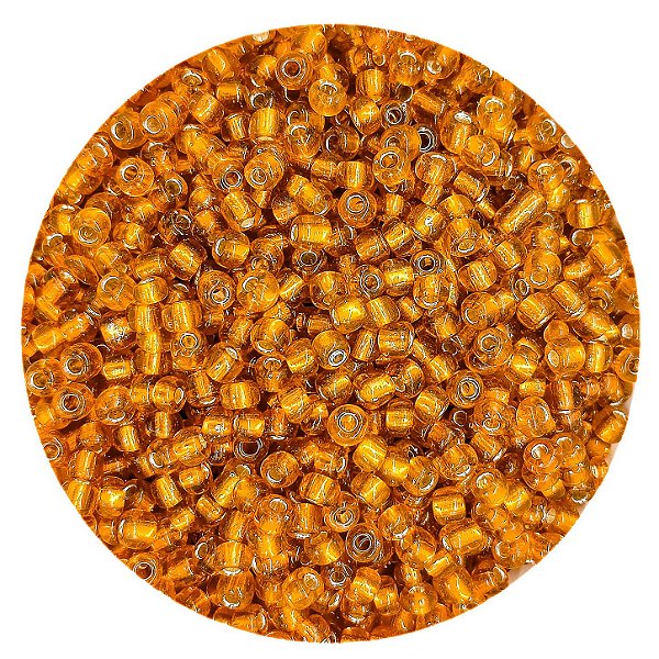 Miçanga Pacote 100g Conta de Missanga Cristalizada Laranja Claro