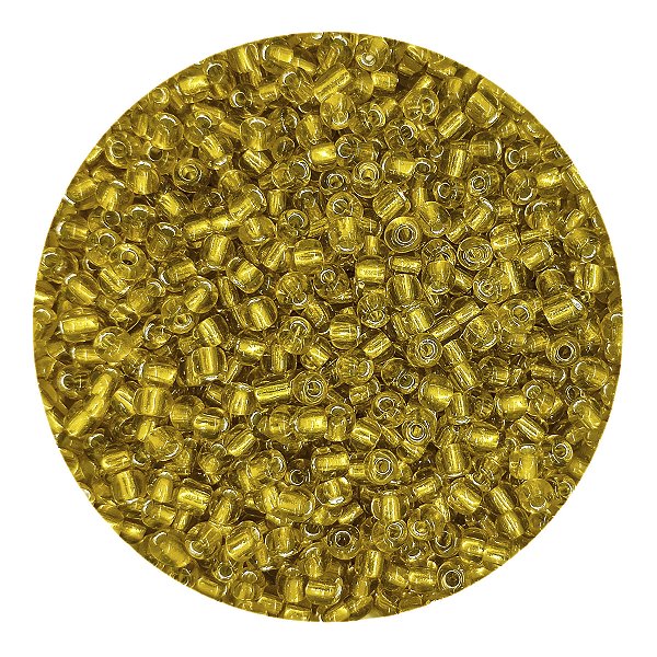 Pacote 100G Conta De Missanga Transparente Dourado
