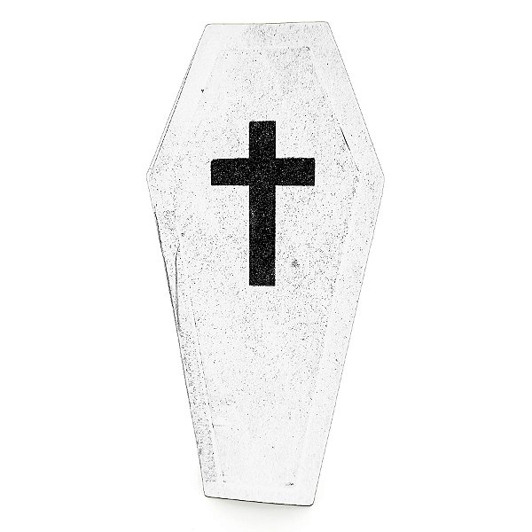 Mini Caixão Branco Com Cruz Para Ritual