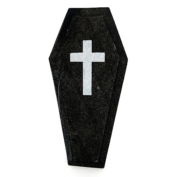 Mini Caixão Preto Com Cruz Para Ritual