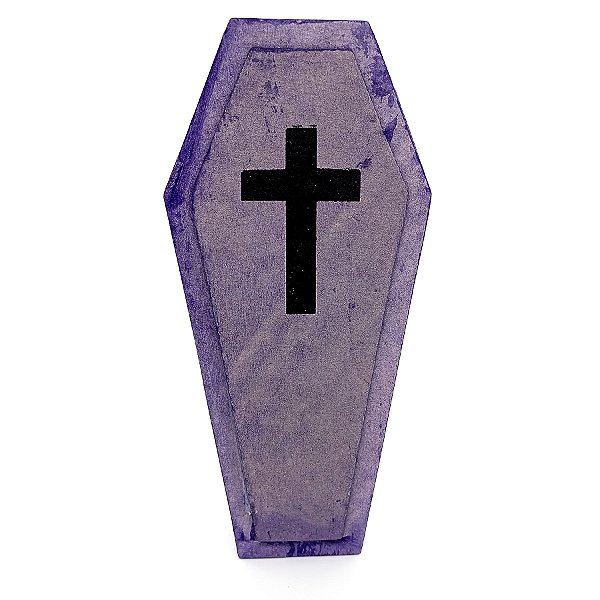 Mini Caixão Roxo Com Cruz Para Ritual
