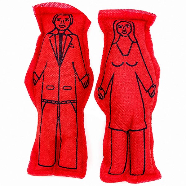 Dupla Casal Homem/Mulher Vermelho Boneco de Pano 14cm Vodu Magia Voodoo Ritual Quimbanda Bruxaria Umbanda