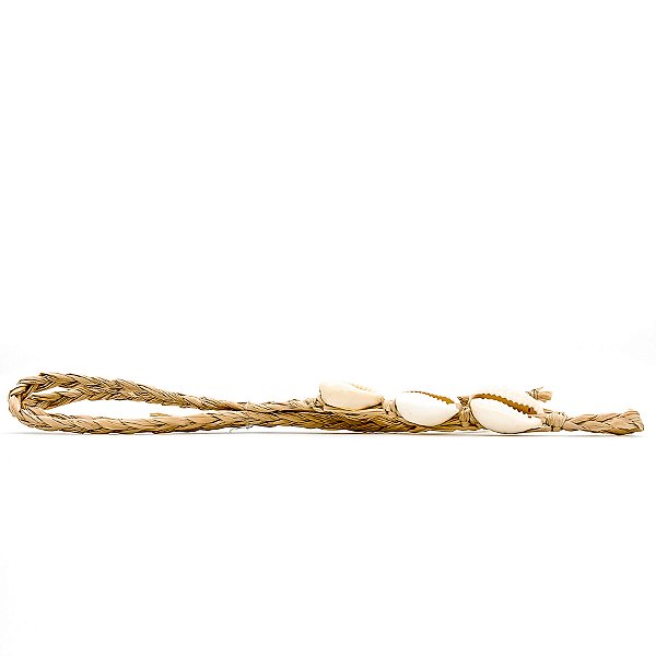 Contra Egun Trançado De Palha Da Costa C/ Três (3) Búzios