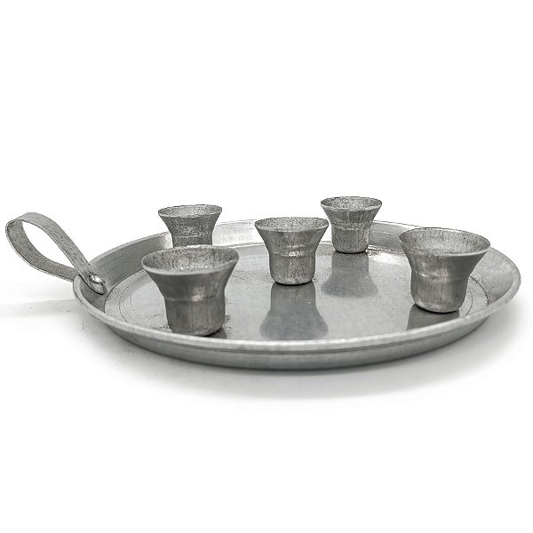 Suporte p/ Cinco Velas Palito Castiçal Em Alumínio Porta 5 Velas C/ Alça