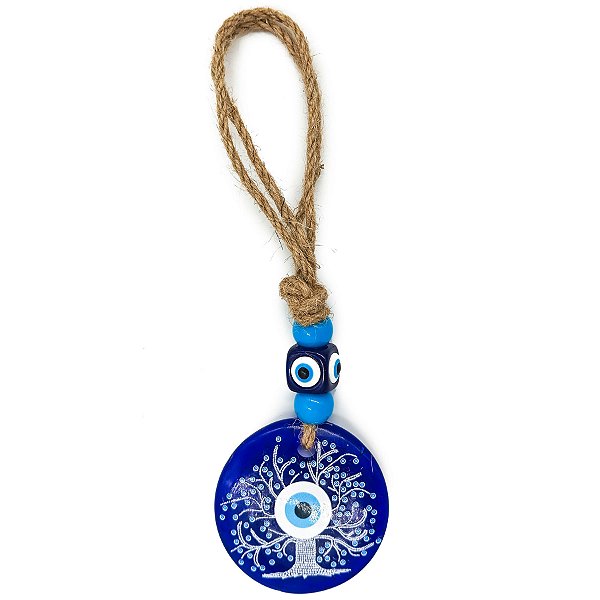 Pendulo Olho Grego C/ Sisal Amuleto De Proteção P/ Casa