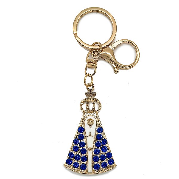Chaveiro Católico Premium Nsra. Aparecida Cravejada Pedraria