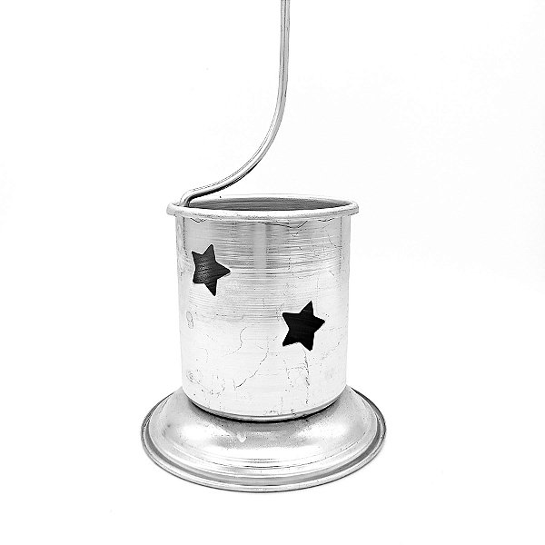 Turibulo Incensário Defumador Em Alumínio C/ Recortes De Estrela