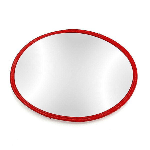 Espelho Oval Vermelho P/ Oferenda Pequeno De Bolso