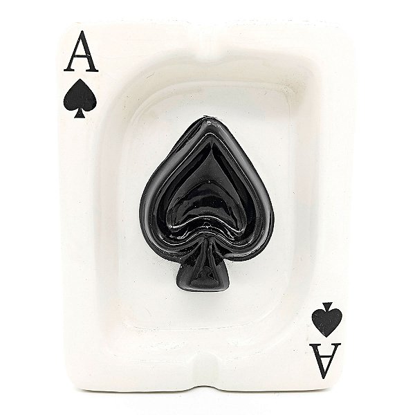 Cinzeiro Baralho Carta Ás De Espada Malandragem Em Ceramica